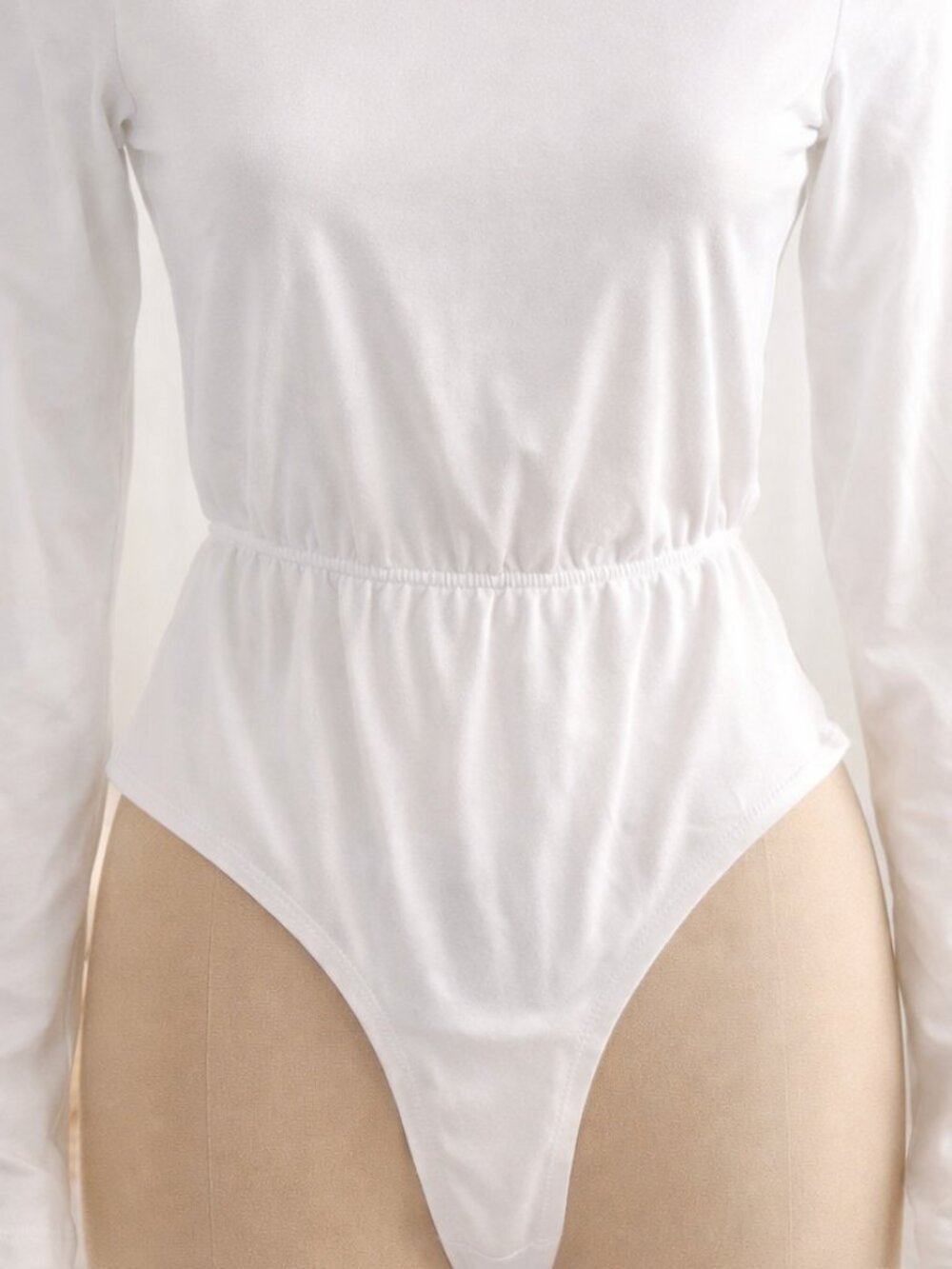 MANGOPOP White Long Sleeve Crew Neck Bodysuit XL - Picture 9 of 9